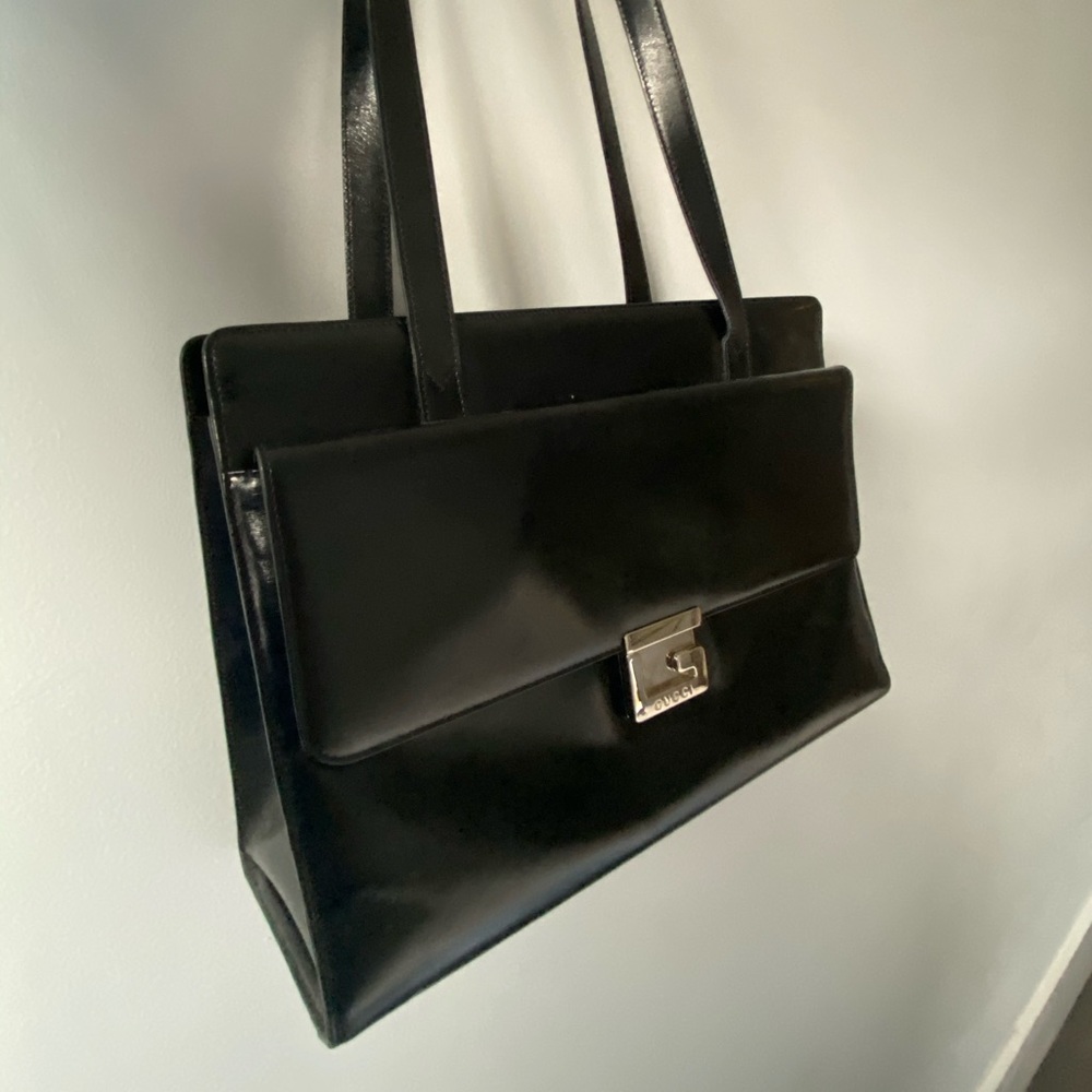 Vintage Gucci logo lock bag